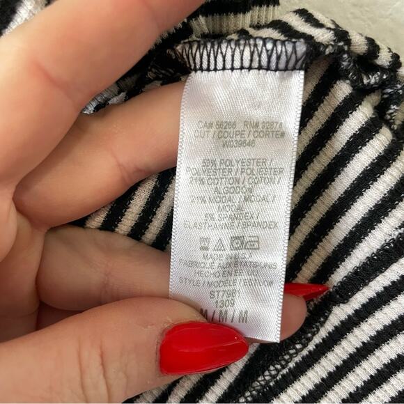 Splendid Long Line Open Cardigan Size Medium Black White hooded Ribbed - Picture 9 of 9